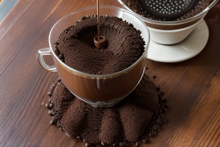 Bloom del café de especialidad burbujeando en la V60 durante una cata doméstica comparativa
