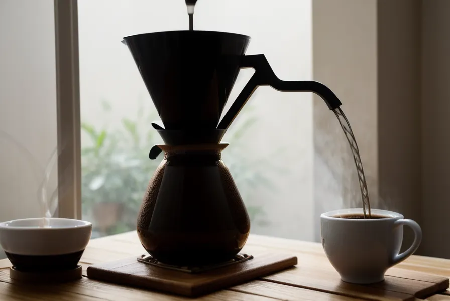 Dos tazas de café de especialidad humeante preparadas para comparar sabores en una cata doméstica