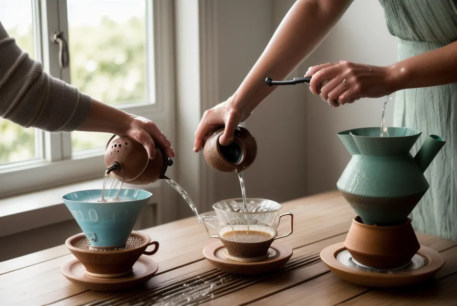 Prensa francesa usada como espumador manual para latte art casero, leche con textura sedosa