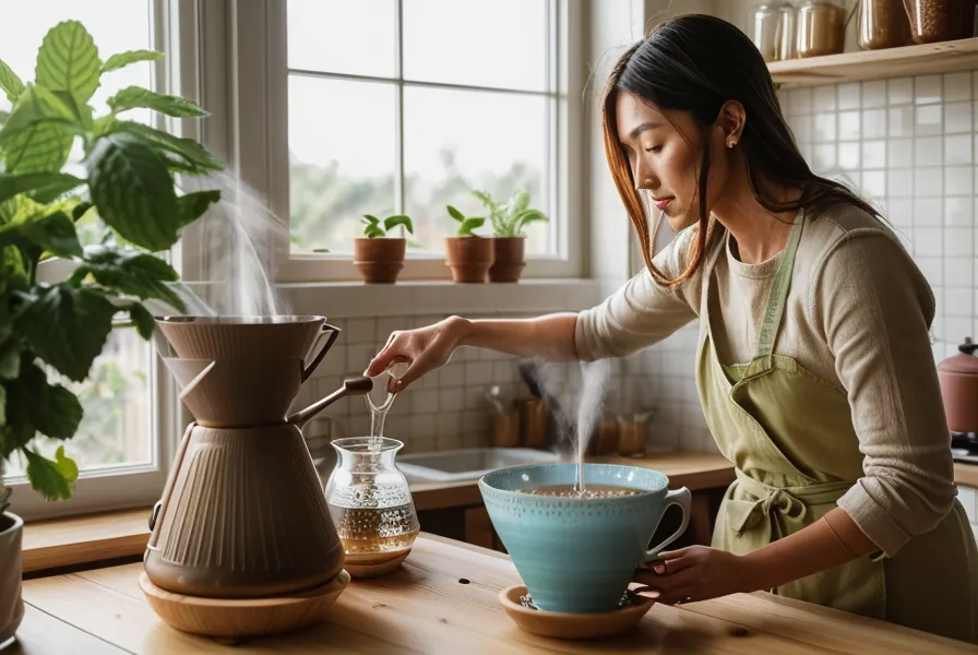 Mano sosteniendo una bolsa de café de especialidad con los detalles de fermentación impresos en la etiqueta, útiles para elegir mejores granos naturales