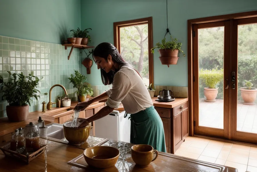 Vertido central de agua sobre el café en una Chemex, técnica clave en esta guía para principiantes en métodos manuales