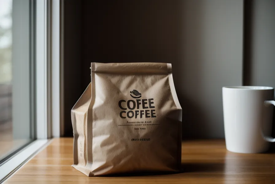 Etiqueta de una bolsa de café de especialidad mostrando la fecha de tueste y el nombre del productor