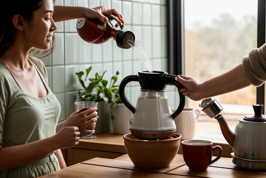 Pantalla con un curso online de café abierto junto a una taza de descafeinado en Sevilla