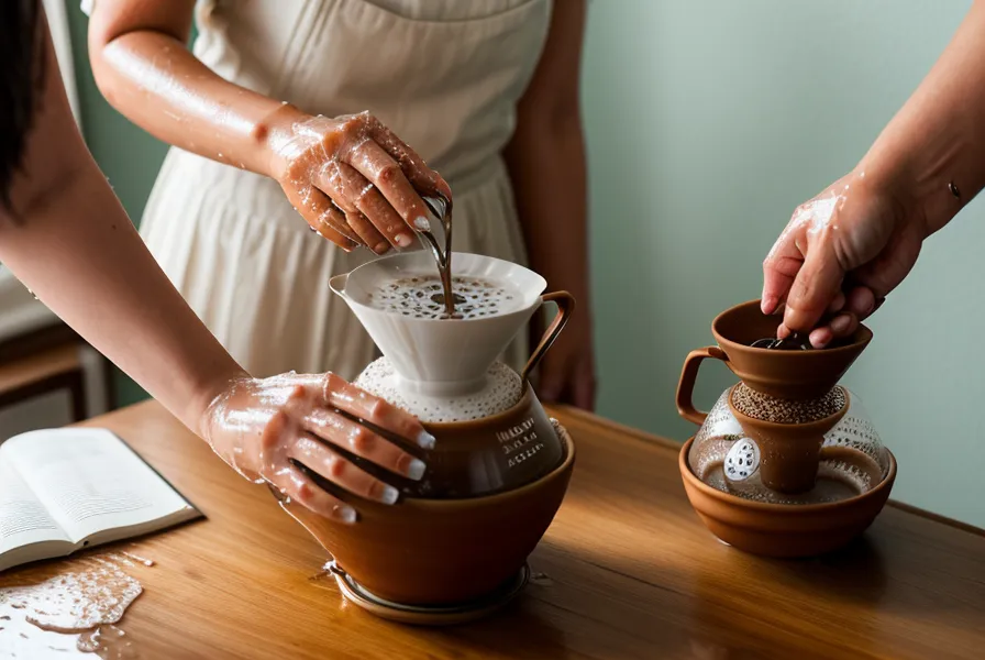 Taza de café filtrado con color ámbar bajo la luz suave de la mañana en Sevilla, el resultado final tras superar errores de principiante con el café de especialidad