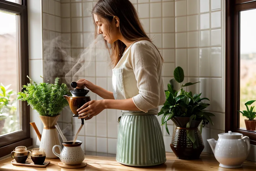 Ordenador portátil con un curso de barista online en pantalla junto al molinillo manual, apuntes de una principiante en café de especialidad