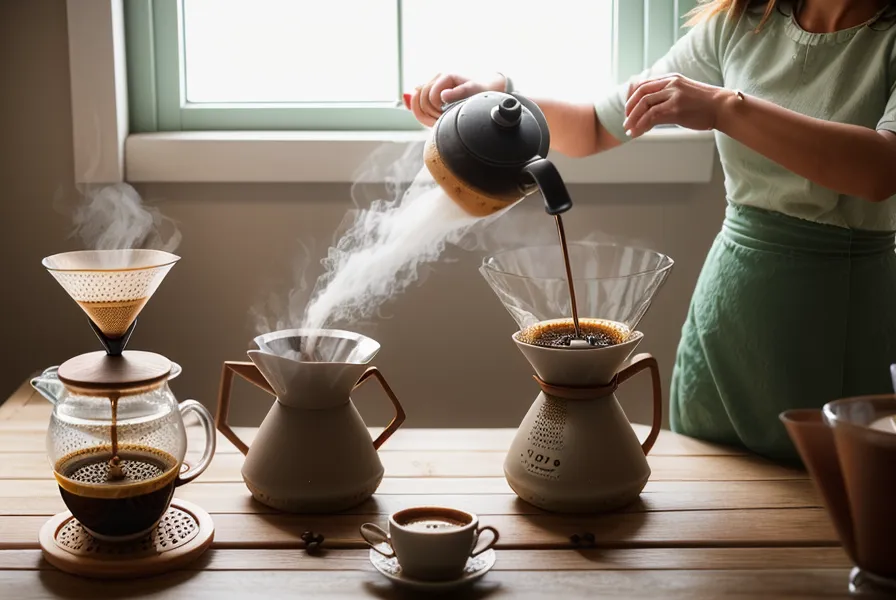 Granos de café de especialidad recién tostado sobre la mesa, con una nota escrita a mano sobre la receta del curso de barista