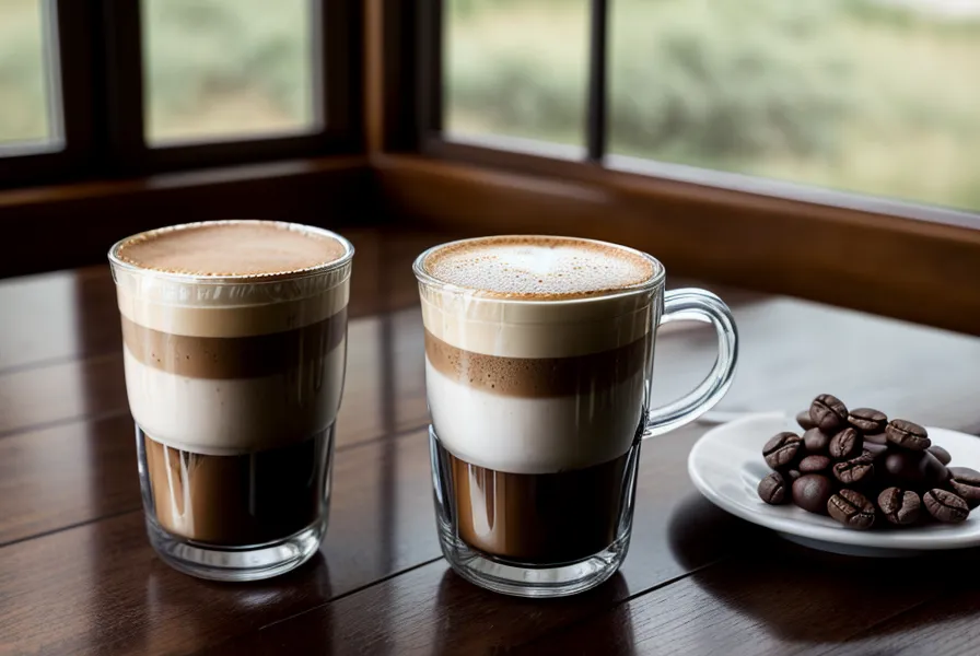 Dos extracciones de café en casa, una con agua del grifo y otra con agua filtrada, comparadas en jarras de cristal