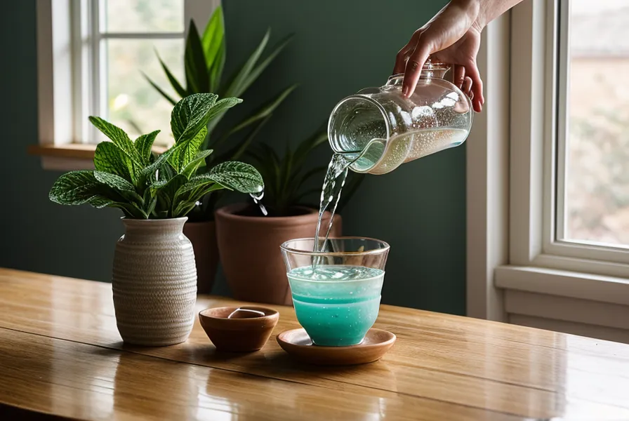 Granos de café verde sobre mesa de madera junto a un diagrama de altitud de cultivo