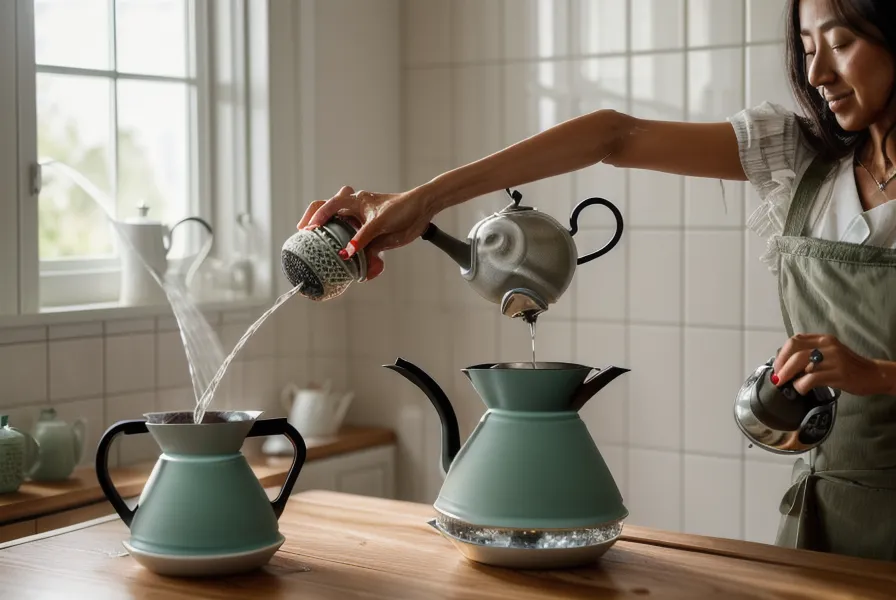 Bloom o burbujeo del café de especialidad al verter agua en el filtro V60