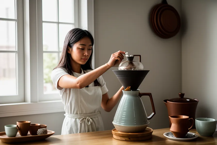 Ratio café agua en una V60 durante una preparación de café de especialidad en casa