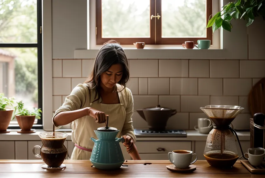 Primer plano del efecto bloom y burbujas de CO2 durante la preinfusión, clave en la extracción de café de especialidad