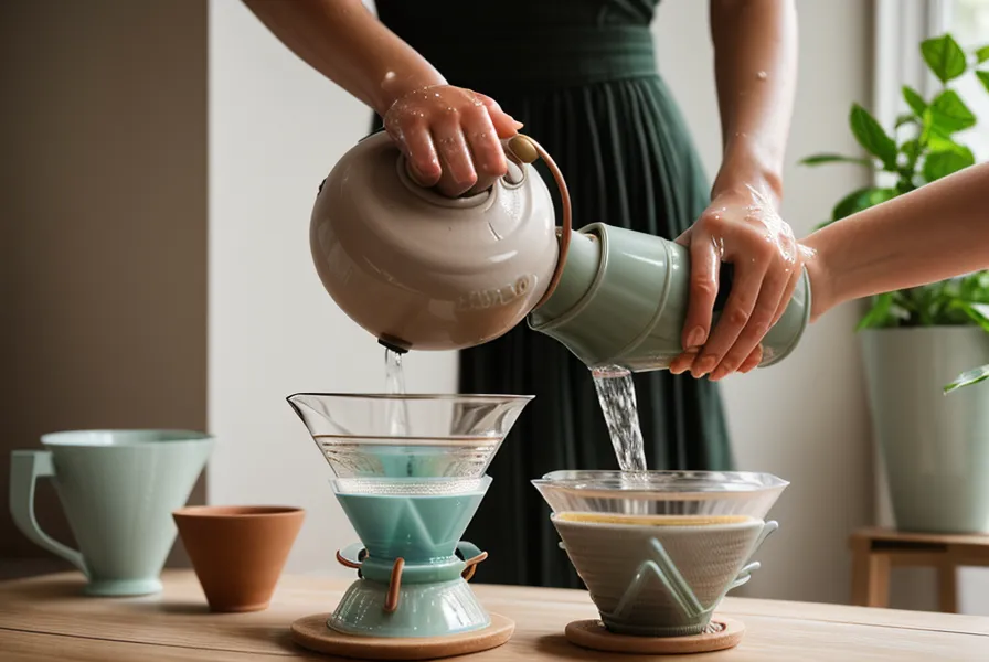 Café especial de fermentación anaeróbica recién preparado en V60, con notas de fruta madura