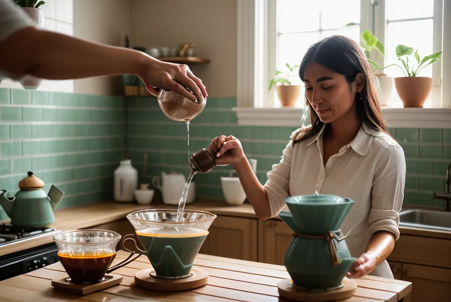 Taza de café de especialidad recién hecho junto a notas de cata de Guatemala y Honduras