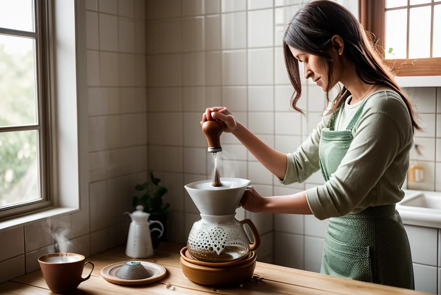 café mal extraído de variedad Gesha tirado por el fregadero tras un fallo con la V60 doméstica