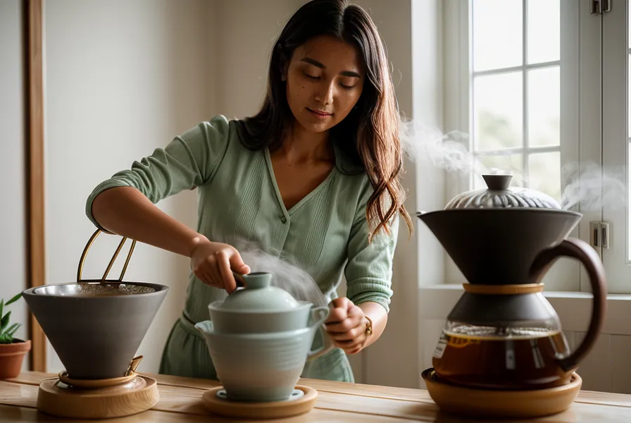 café especial variedad Gesha cayendo limpio y claro en el servidor de cristal de la V60